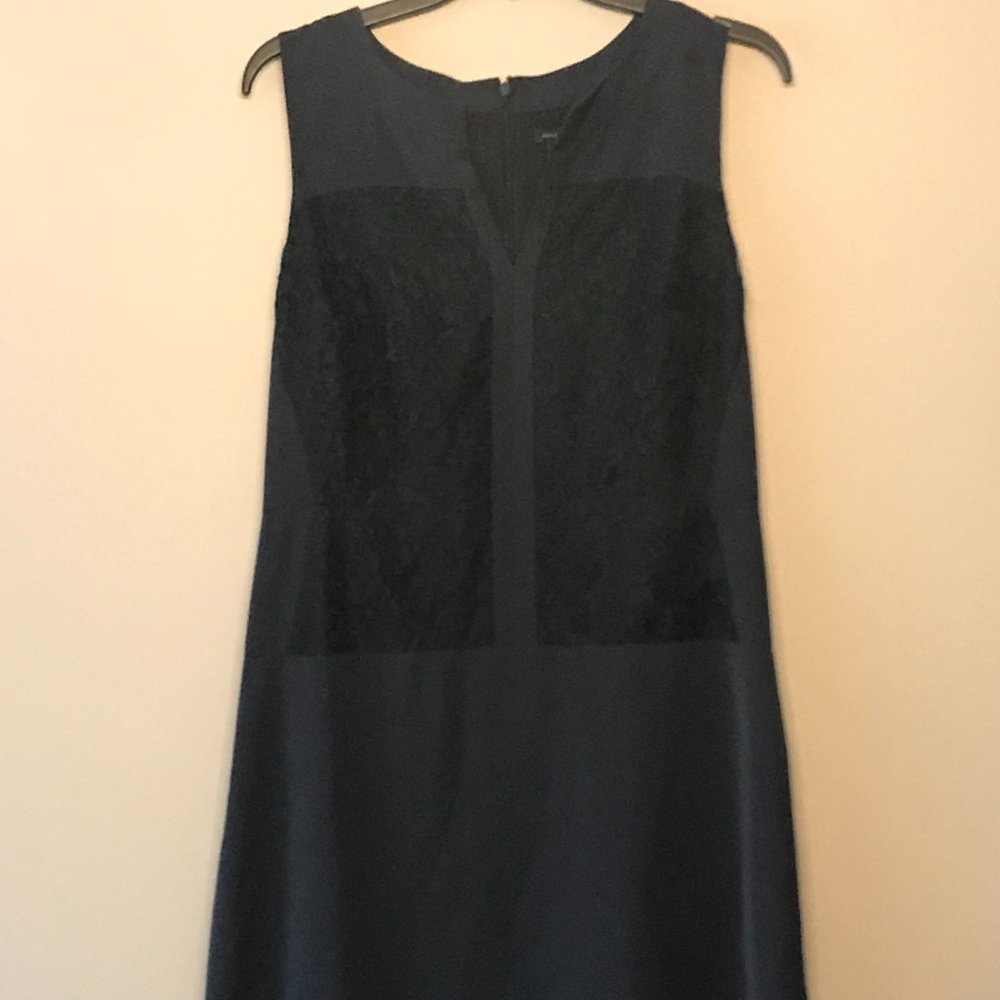 Ann Taylor Navy Lace Overlay Dress Size 8